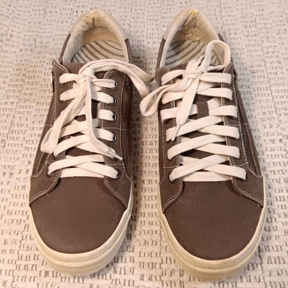 Taos women's 'Z Soul' graphite / light grey canvas skate sneakers sz 10 - Picture 2 of 14